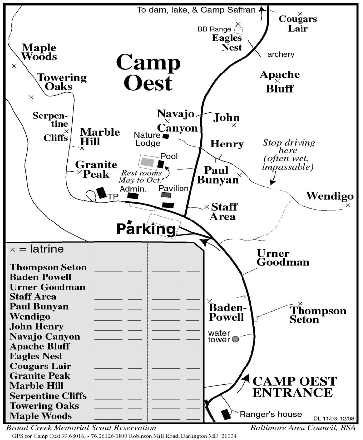 Onteora Scout Camp Map